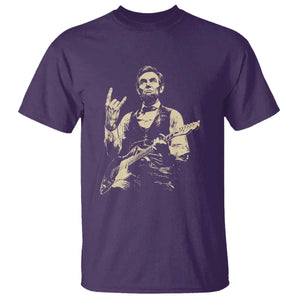 Rock And Roll Abraham Lincoln Playing Guitar T Shirt Vintage Patriotic Music Gift TS12 Purple Print Your Wear