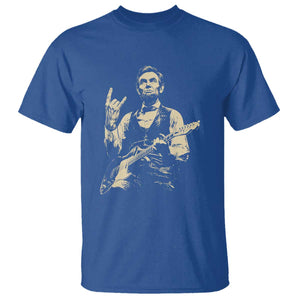 Rock And Roll Abraham Lincoln Playing Guitar T Shirt Vintage Patriotic Music Gift TS12 Royal Blue Print Your Wear