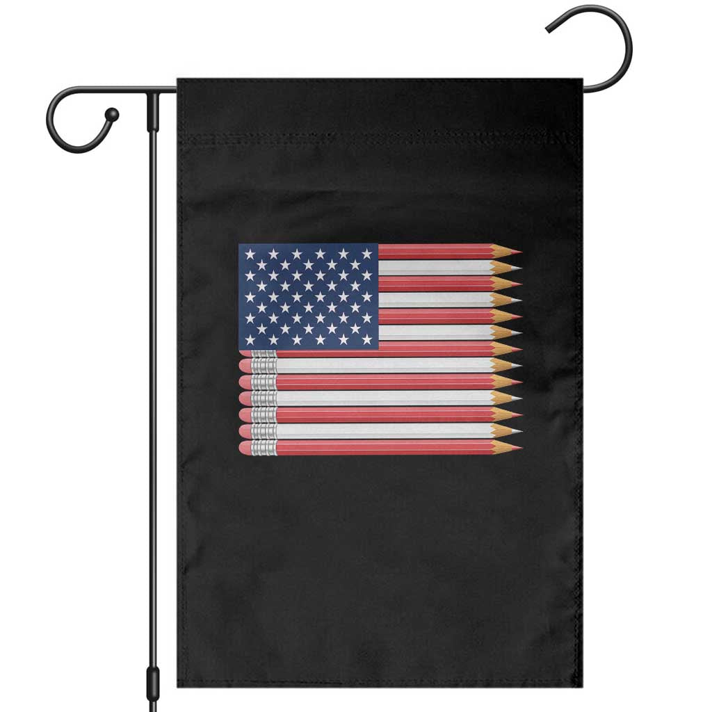 Pencil Stripes USA Flag Garden Flag Proud American Teacher Graduation Gift TS12 Black Print Your Wear