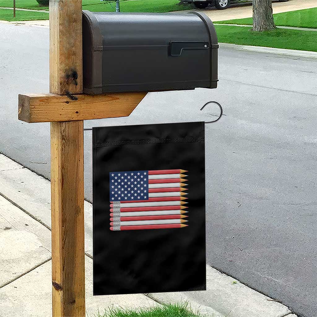 Pencil Stripes USA Flag Garden Flag Proud American Teacher Graduation Gift TS12 Print Your Wear