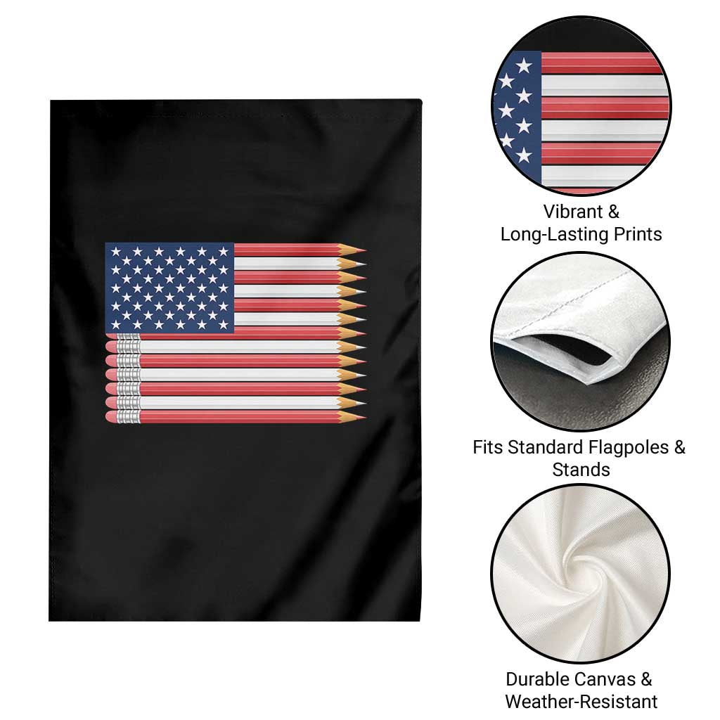 Pencil Stripes USA Flag Garden Flag Proud American Teacher Graduation Gift TS12 Print Your Wear