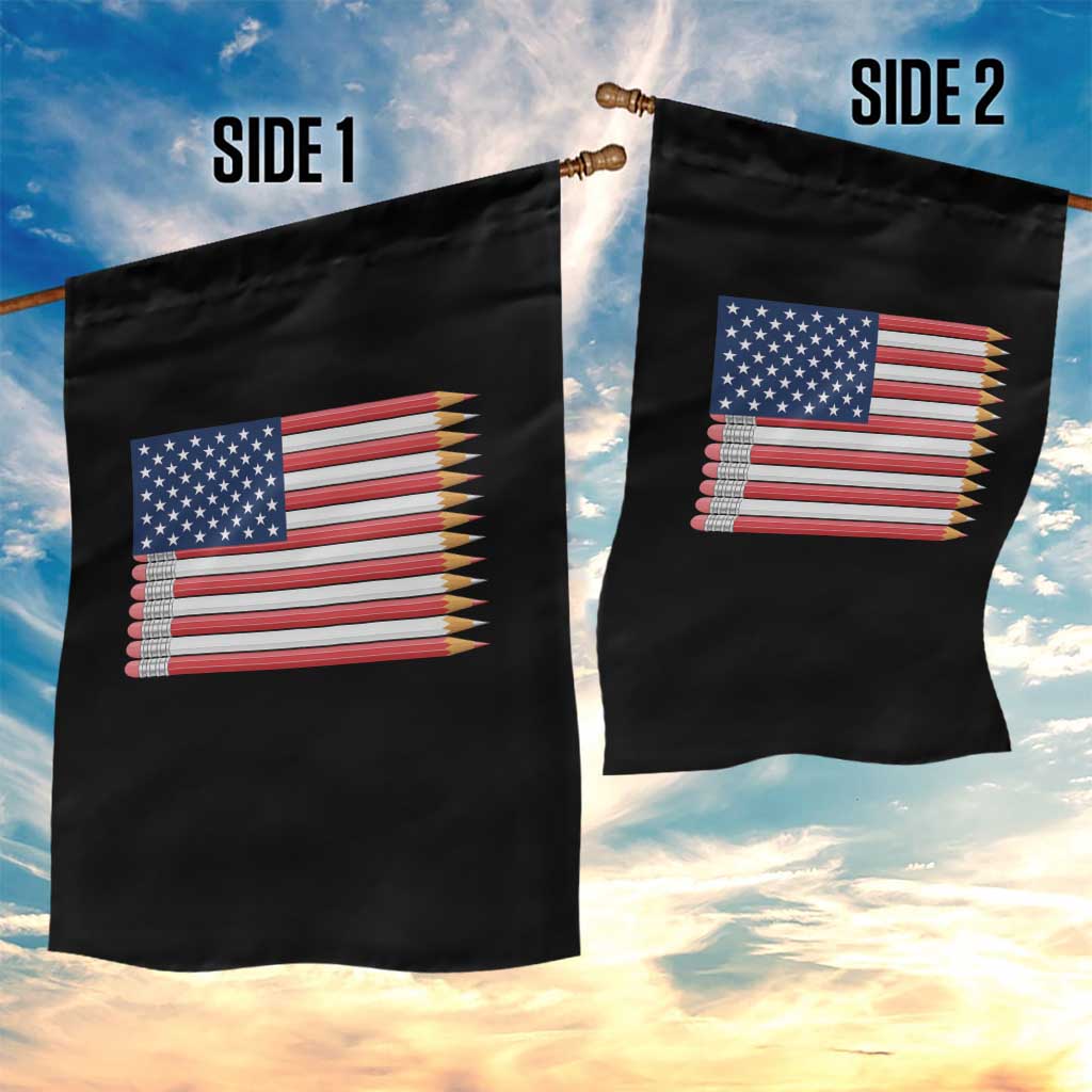 Pencil Stripes USA Flag Garden Flag Proud American Teacher Graduation Gift TS12 Print Your Wear