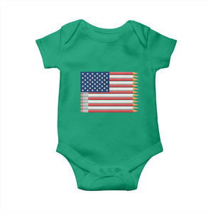 Pencil Stripes USA Flag Baby Onesie Proud American Teacher Graduation Gift TS12 Irish Green Print Your Wear