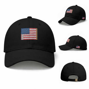 Pencil Stripes USA Flag Baseball Cap Proud American Teacher Graduation Gift TS12 Baseball Cap Universal Fit Black Print Your Wear