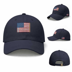 Pencil Stripes USA Flag Baseball Cap Proud American Teacher Graduation Gift TS12 Baseball Cap Universal Fit Navy Print Your Wear