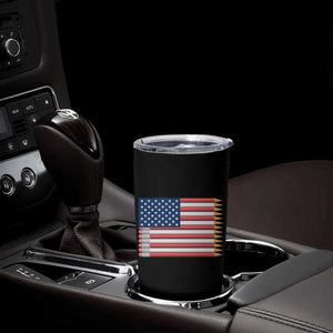 Pencil Stripes USA Flag Tumbler Cup Proud American Teacher Graduation Gift TS12 Print Your Wear