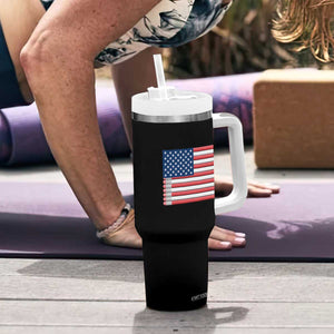 Pencil Stripes USA Flag Tumbler With Handle Proud American Teacher Graduation Gift TS12 Print Your Wear