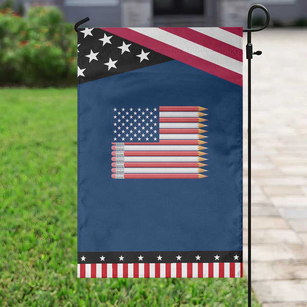 Pencil Stripes USA Flag Patriotic Garden Flag Proud American Teacher Graduation Gift TS12 Classic Blue Black Print Your Wear