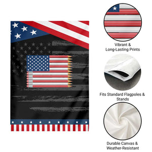 Pencil Stripes USA Flag Patriotic Garden Flag Proud American Teacher Graduation Gift TS12 Print Your Wear