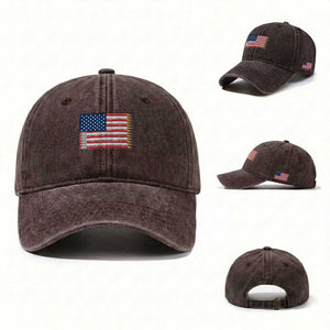 Pencil Stripes USA Flag Washed Cotton Baseball Cap Proud American Teacher Graduation Gift TS12 Washed Cap Universal Fit Dark Brown Print Your Wear