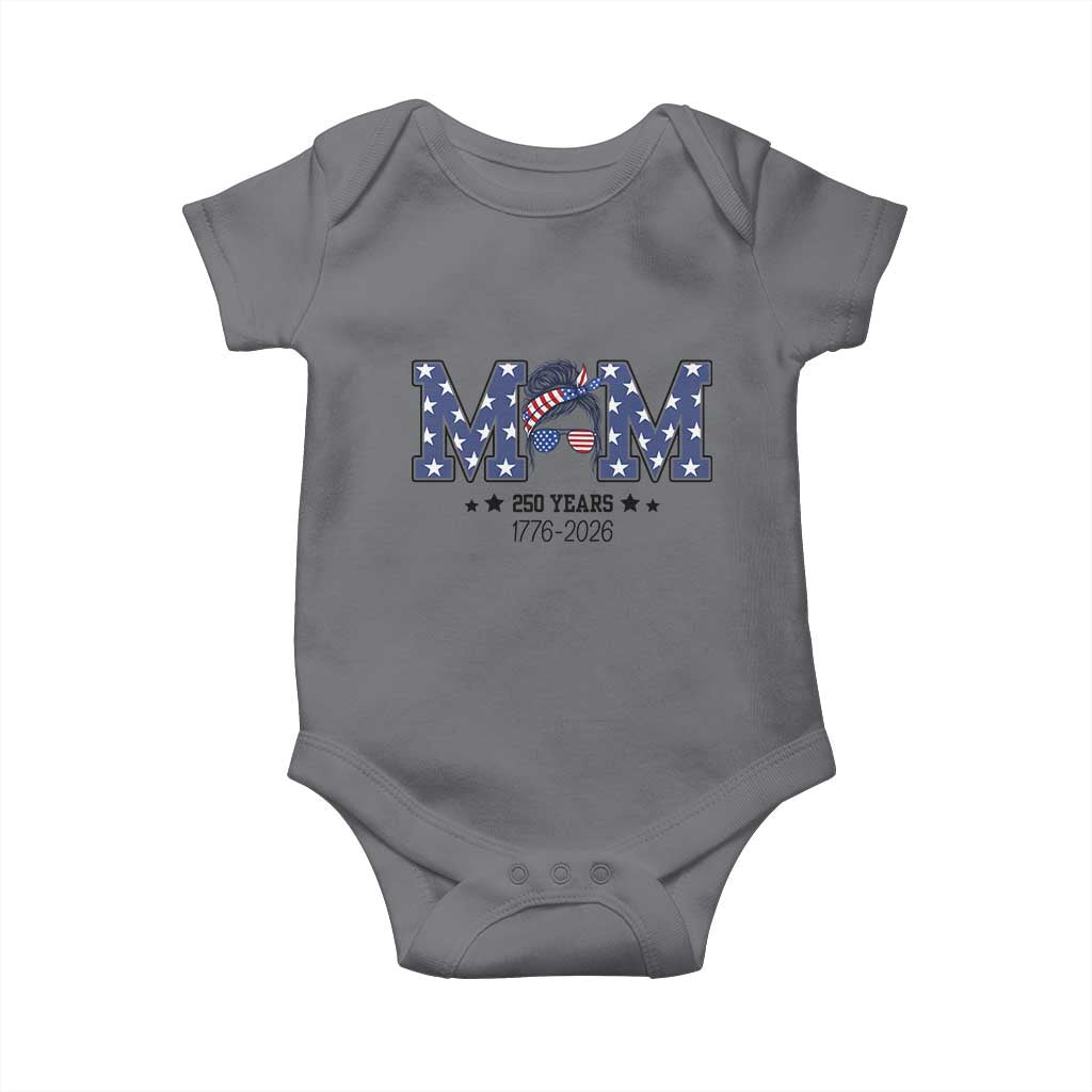 Patriotic Mothers Day Gift Baby Onesie USA 250 Years Celebration TS12 Charcoal Print Your Wear