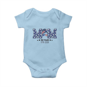 Patriotic Mothers Day Gift Baby Onesie USA 250 Years Celebration TS12 Light Blue Print Your Wear