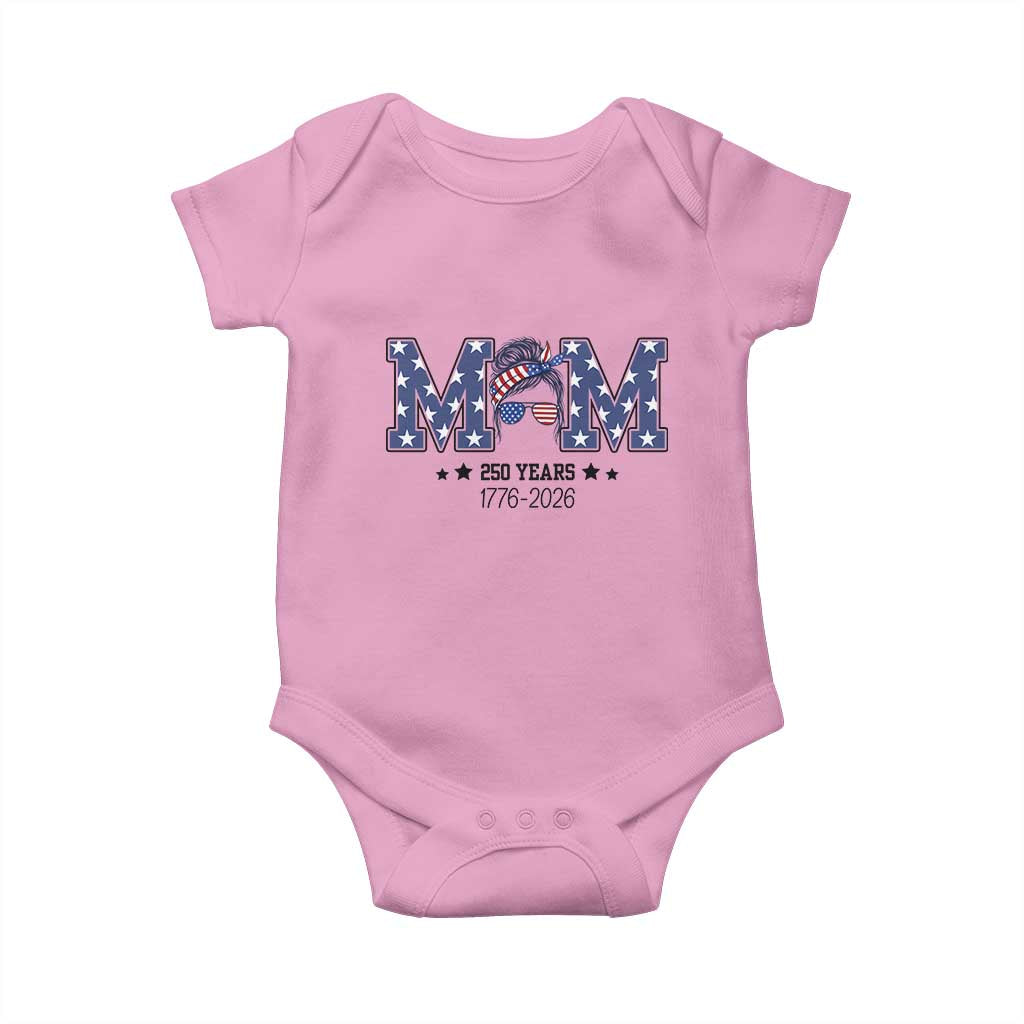 Patriotic Mothers Day Gift Baby Onesie USA 250 Years Celebration TS12 Light Pink Print Your Wear