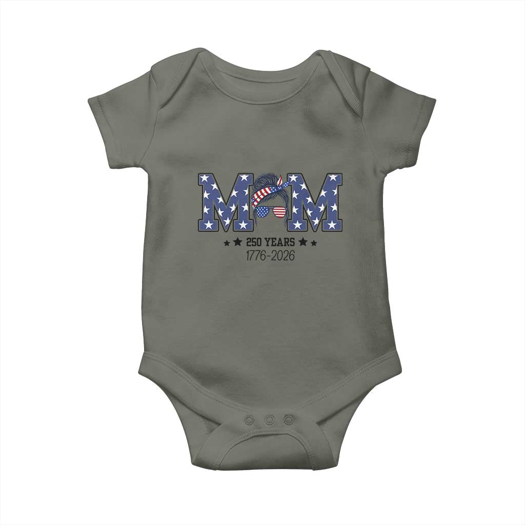 Patriotic Mothers Day Gift Baby Onesie USA 250 Years Celebration TS12 Military Green Print Your Wear