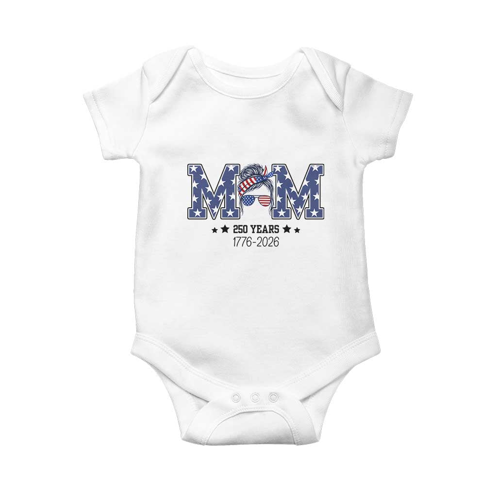 Patriotic Mothers Day Gift Baby Onesie USA 250 Years Celebration TS12 White Print Your Wear