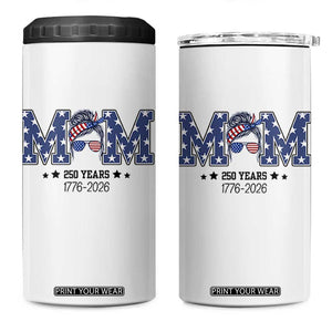 Patriotic Mothers Day Gift 4 in 1 Can Cooler Tumbler USA 250 Years Celebration TS12 One Size: 16 oz White Print Your Wear