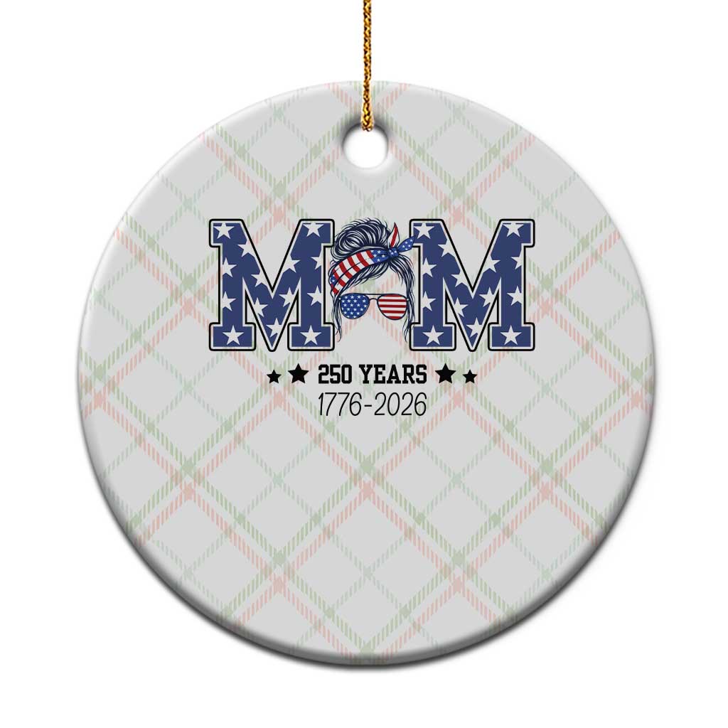 Patriotic Mothers Day Gift Ceramic Ornament USA 250 Years Celebration TS12 1pc Christmas Plaid Print Your Wear