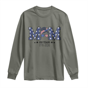 Patriotic Mothers Day Gift Long Sleeve Shirt USA 250 Years Celebration TS12 Military Green Print Your Wear