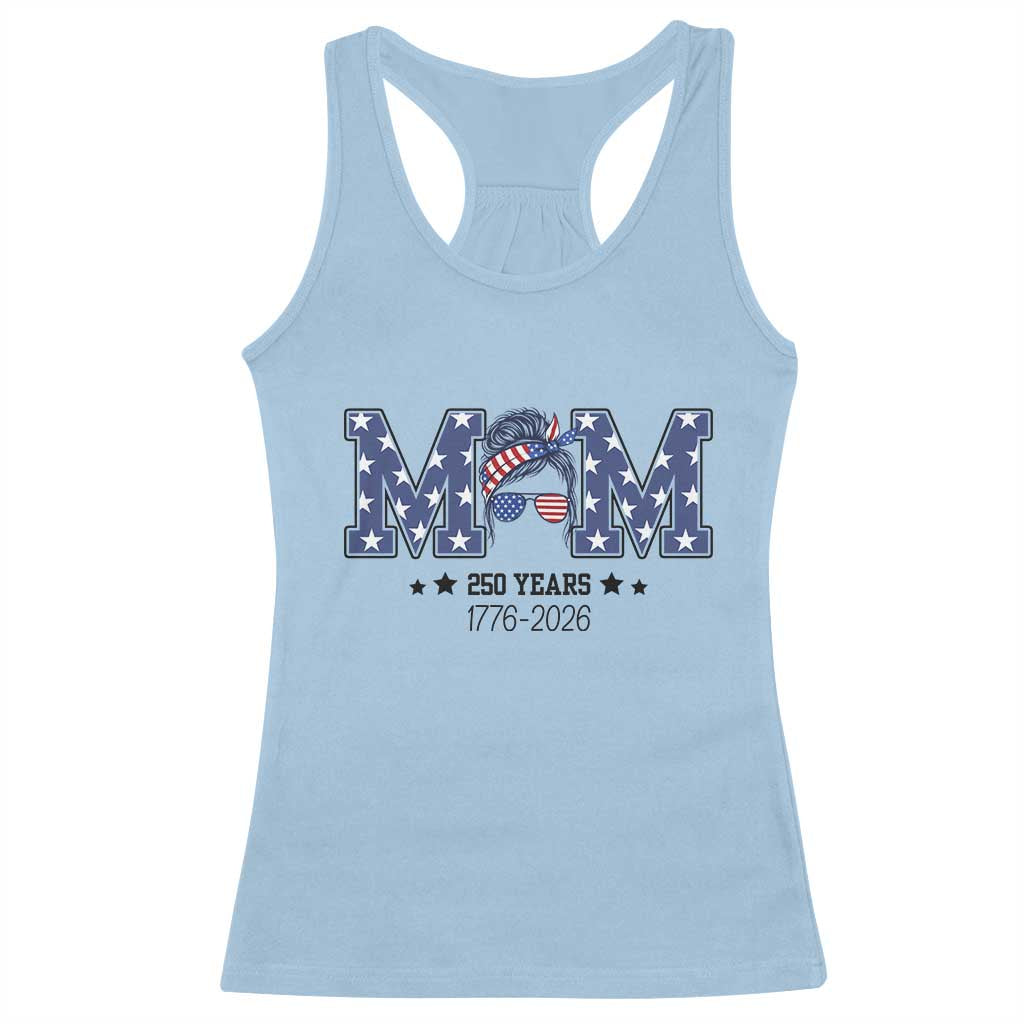 Patriotic Mothers Day Gift Racerback Tank Top USA 250 Years Celebration TS12 Light Blue Print Your Wear