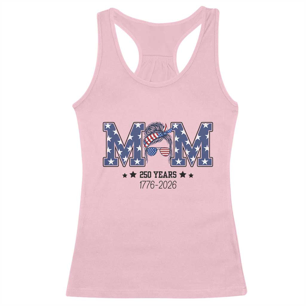 Patriotic Mothers Day Gift Racerback Tank Top USA 250 Years Celebration TS12 Light Pink Print Your Wear