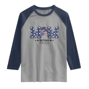Patriotic Mothers Day Gift Raglan Shirt USA 250 Years Celebration TS12 Sport Gray Navy Print Your Wear