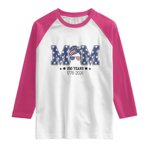 Patriotic Mothers Day Gift Raglan Shirt USA 250 Years Celebration TS12 White Heliconia Print Your Wear