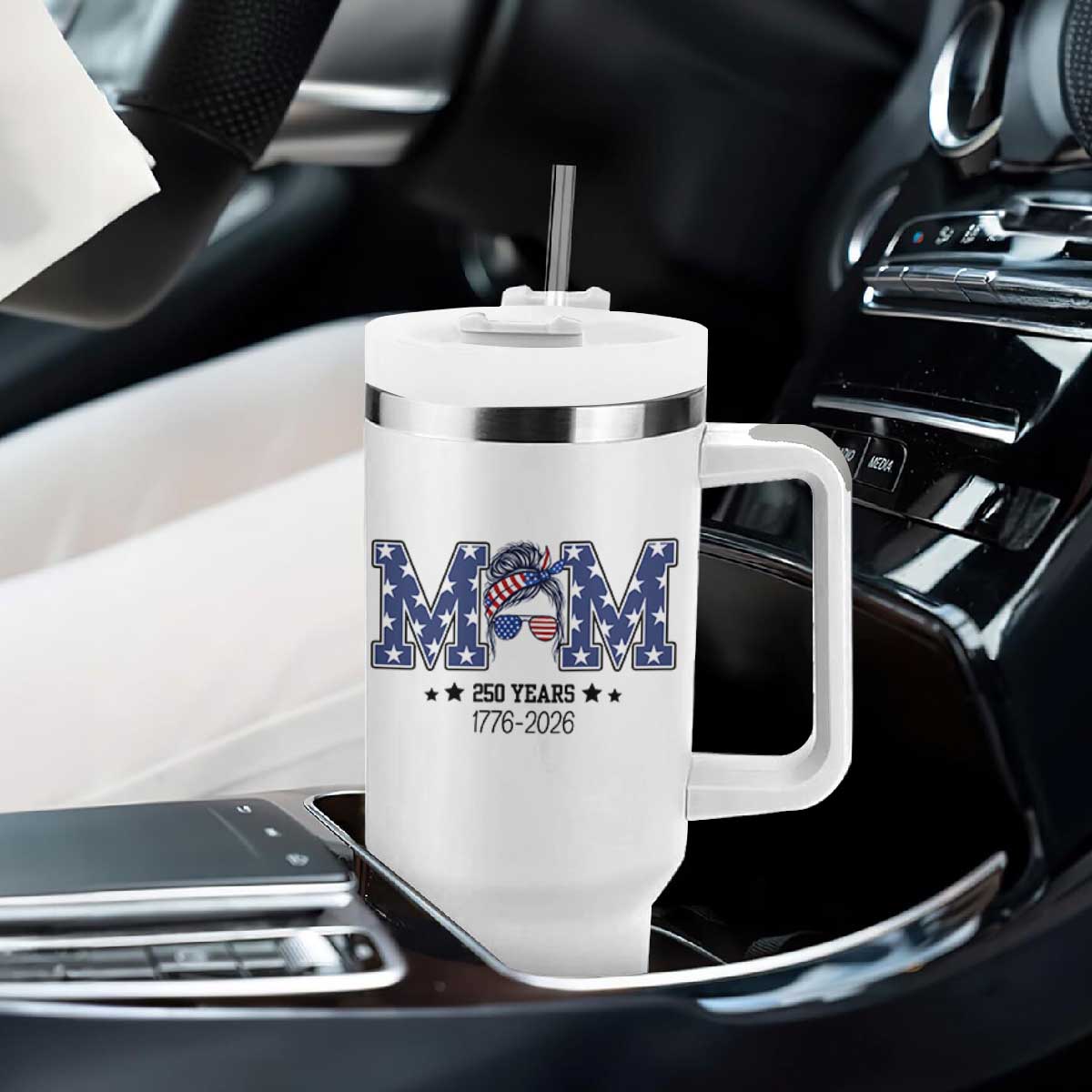 Patriotic Mothers Day Gift Tumbler With Handle USA 250 Years Celebration TS12 Print Your Wear