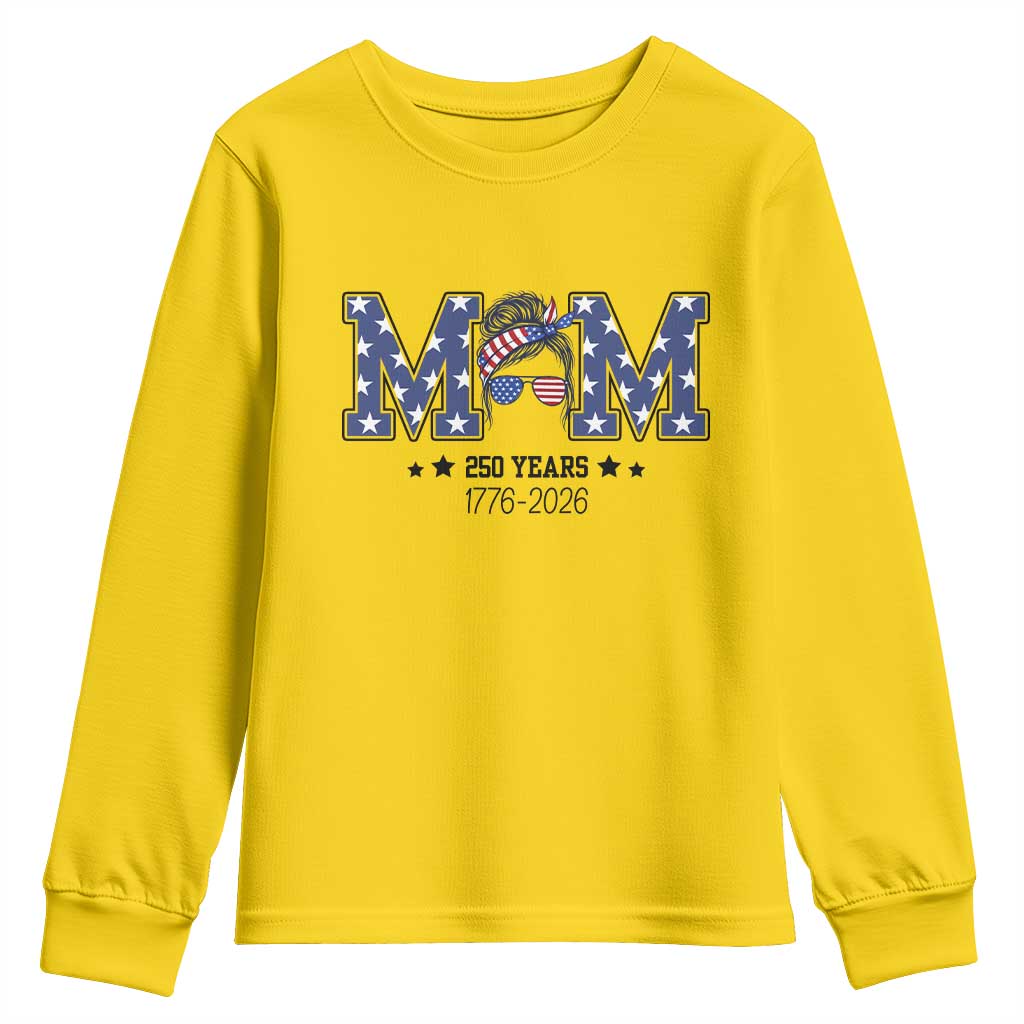 Patriotic Mothers Day Gift Youth Sweatshirt USA 250 Years Celebration TS12 Daisy Print Your Wear