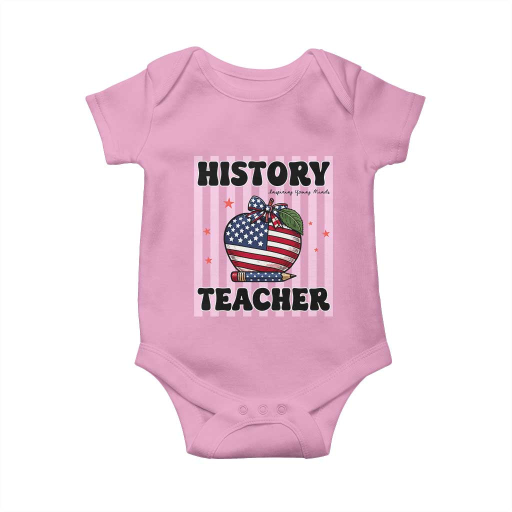 Inspiring Young Minds Teacher Baby Onesie 250th Anniversary Educator Gift TS12 Light Pink Print Your Wear