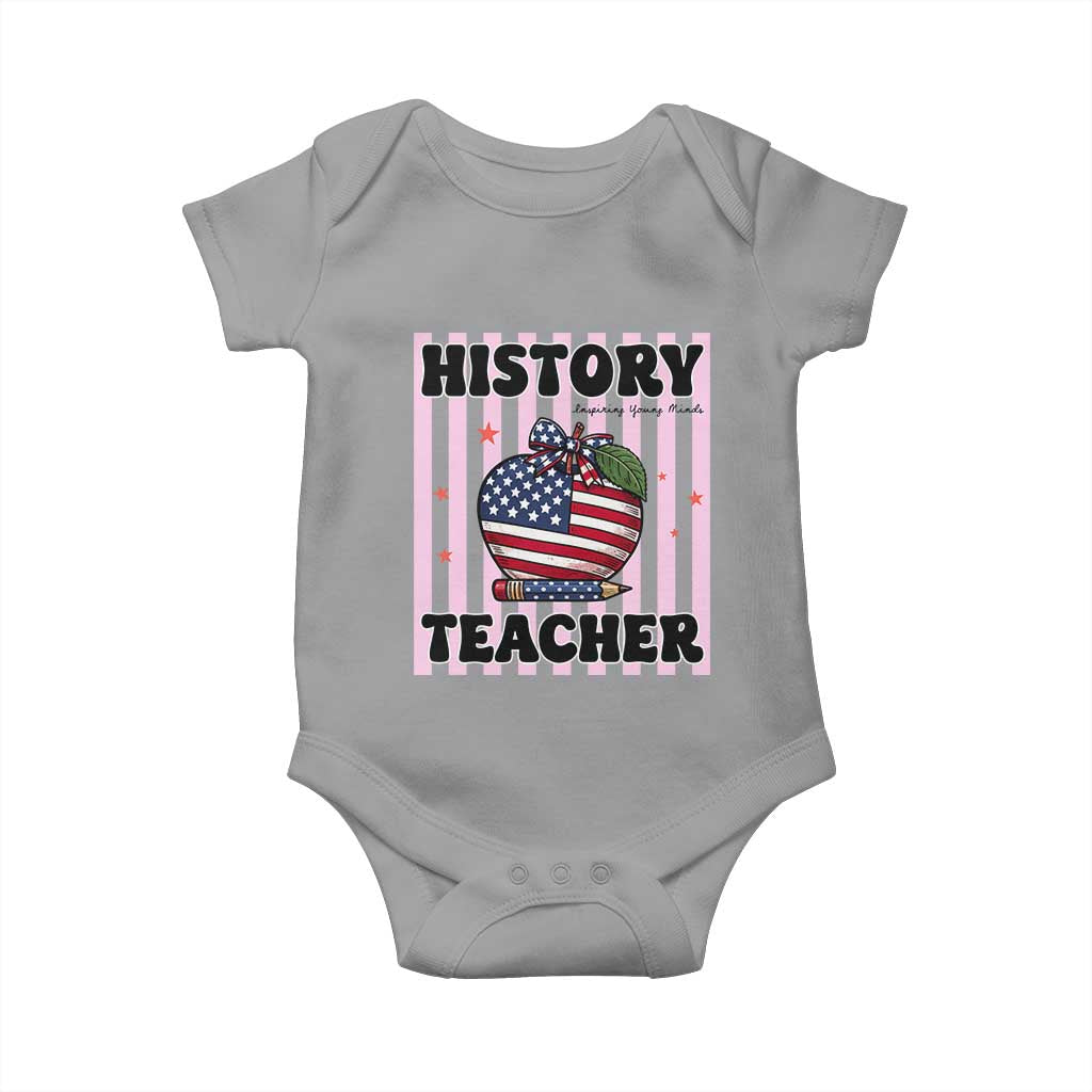 Inspiring Young Minds Teacher Baby Onesie 250th Anniversary Educator Gift TS12 Sport Gray Print Your Wear