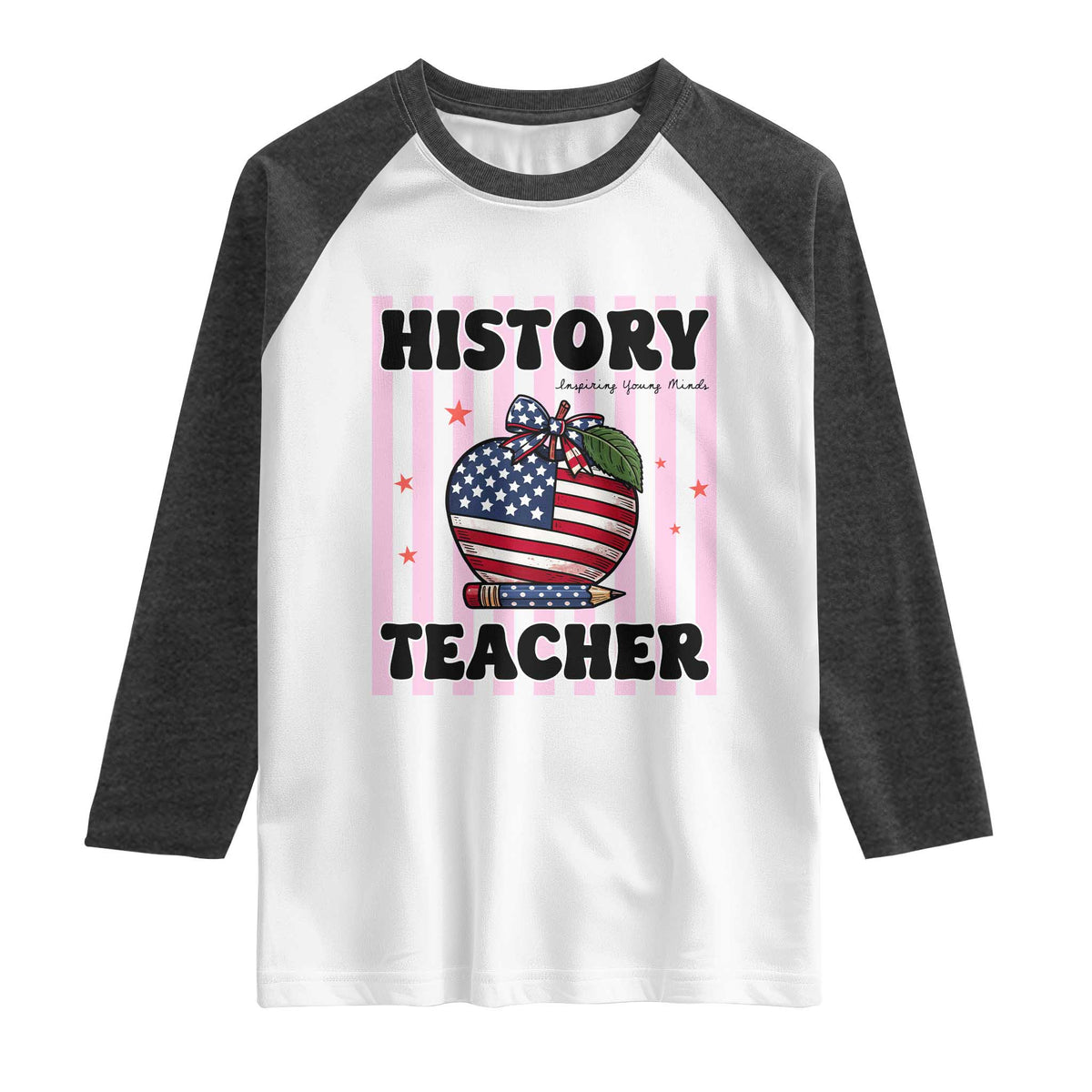 Inspiring Young Minds Teacher Raglan Shirt 250th Anniversary Educator Gift