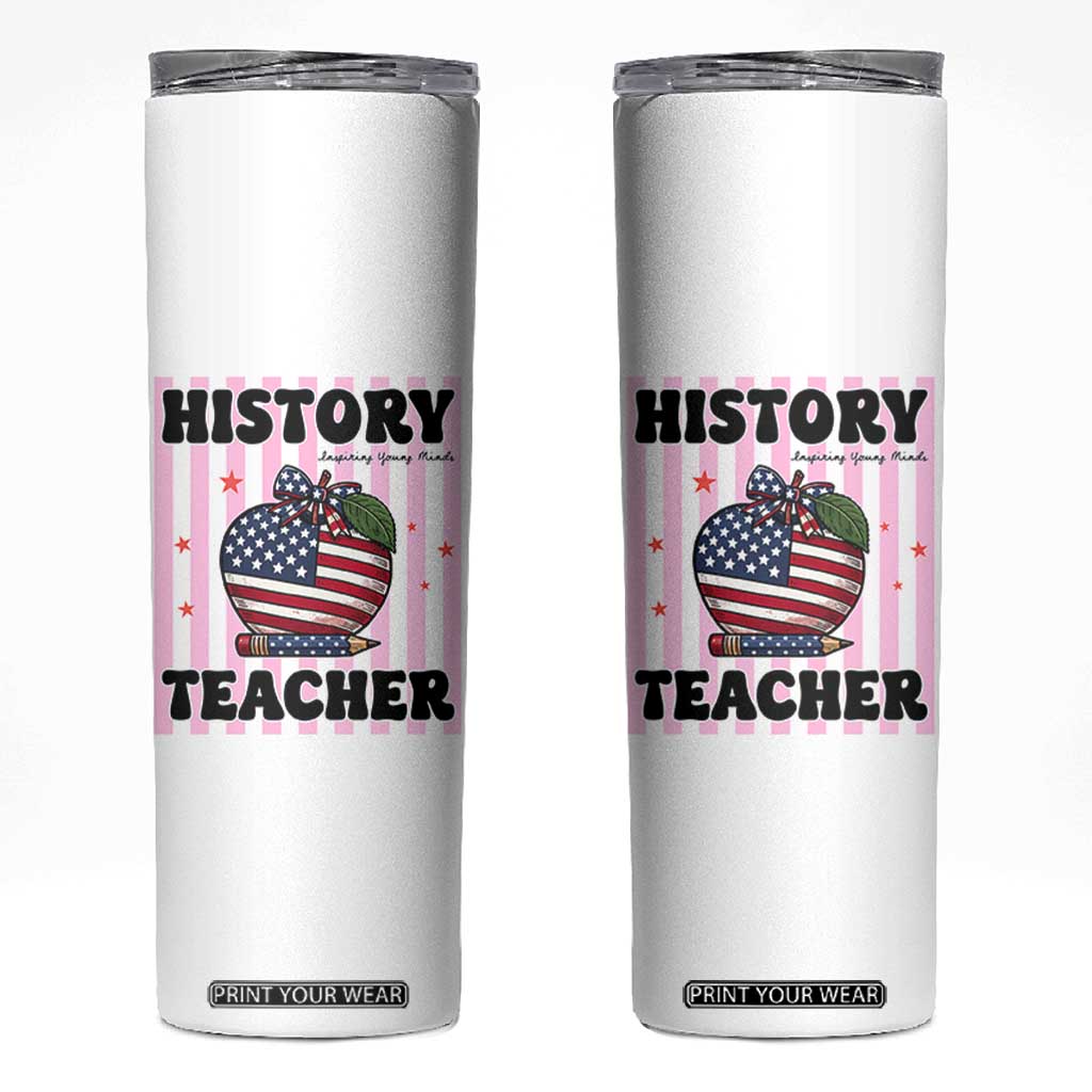 Inspiring Young Minds Teacher Skinny Tumbler 250th Anniversary Educator Gift TS12 White Print Your Wear