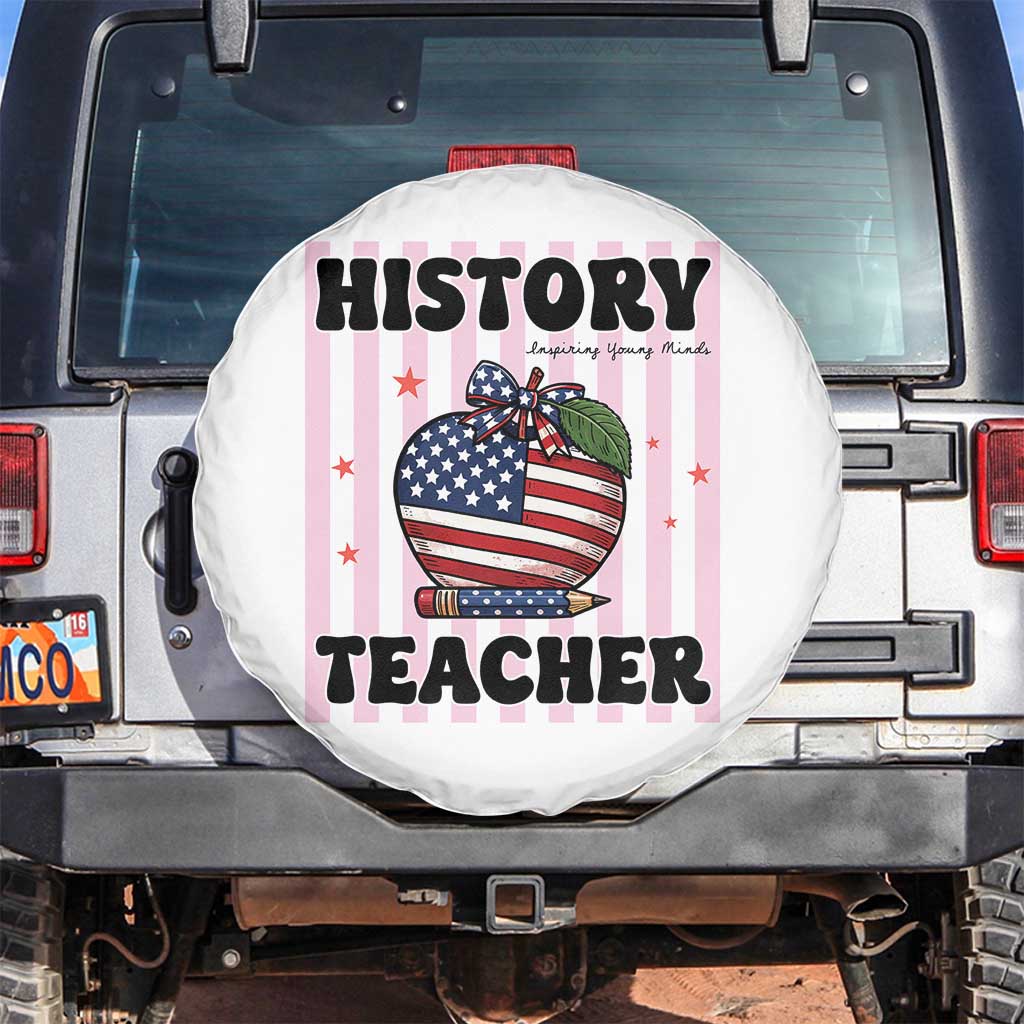 Inspiring Young Minds Teacher Spare Tire Cover 250th Anniversary Educator Gift TS12 No hole White Print Your Wear