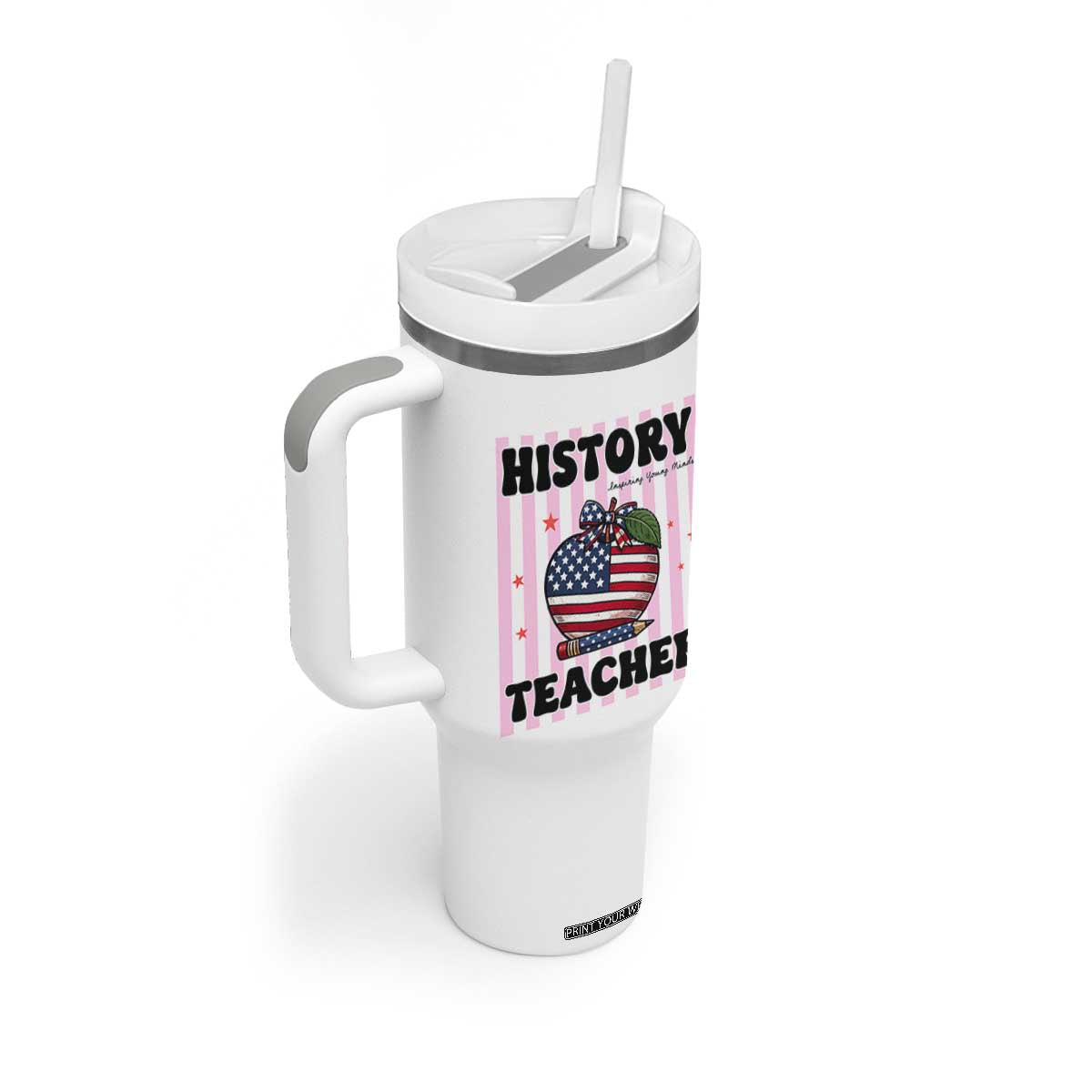 Inspiring Young Minds Teacher Tumbler With Handle 250th Anniversary Educator Gift