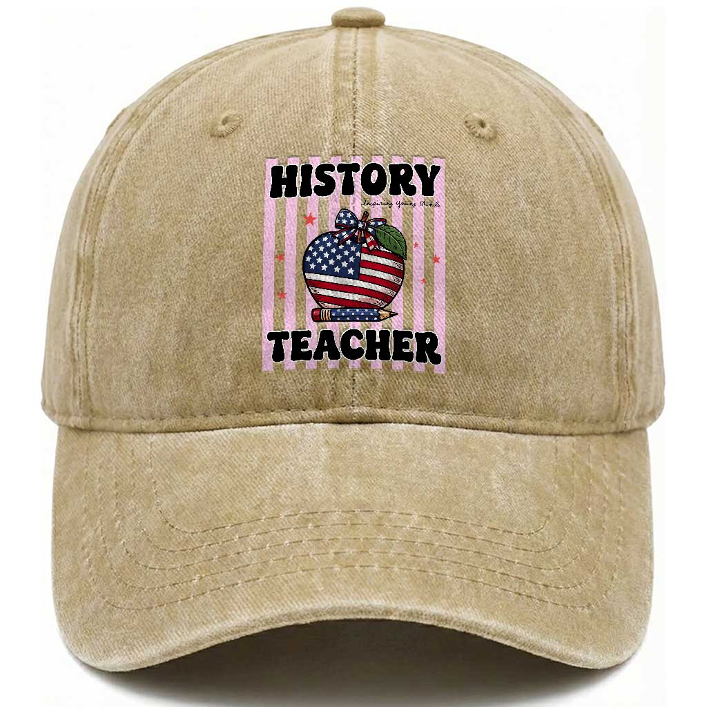 Inspiring Young Minds Teacher Washed Cotton Baseball Cap 250th Anniversary Educator Gift