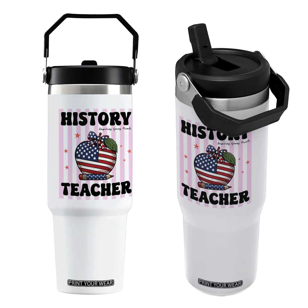 Inspiring Young Minds Teacher Flip Straw Tumbler 250th Anniversary Educator Gift TS12 One Size: 30 oz White Print Your Wear
