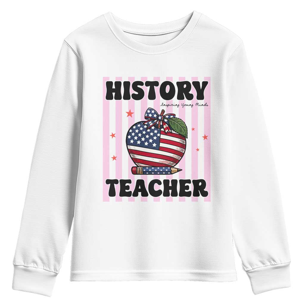 Inspiring Young Minds Teacher Youth Sweatshirt 250th Anniversary Educator Gift TS12 White Print Your Wear