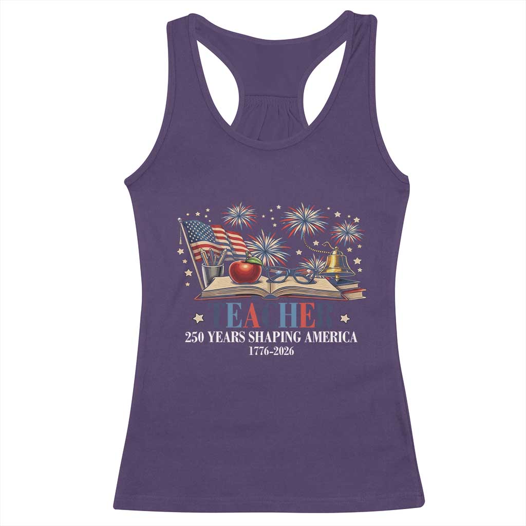 250 Years Shaping America Educator Racerback Tank Top America 250th Anniversary TS12 Purple Print Your Wear