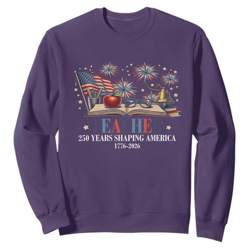250 Years Shaping America Educator Sweatshirt America 250th Anniversary TS12 Purple Print Your Wear