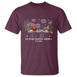 250 Years Shaping America Educator T Shirt America 250th Anniversary TS12 Maroon Print Your Wear