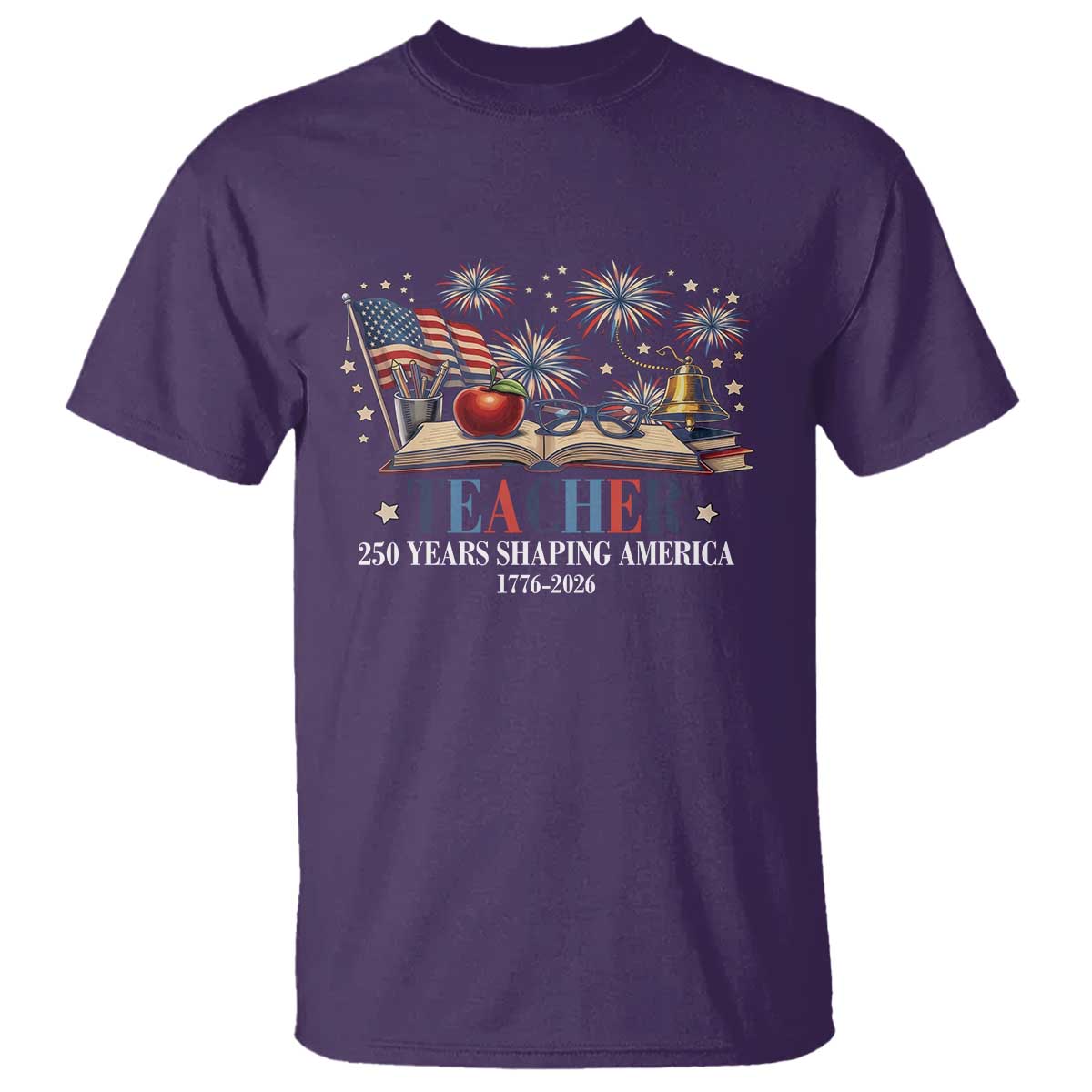 250 Years Shaping America Educator T Shirt America 250th Anniversary TS12 Purple Print Your Wear