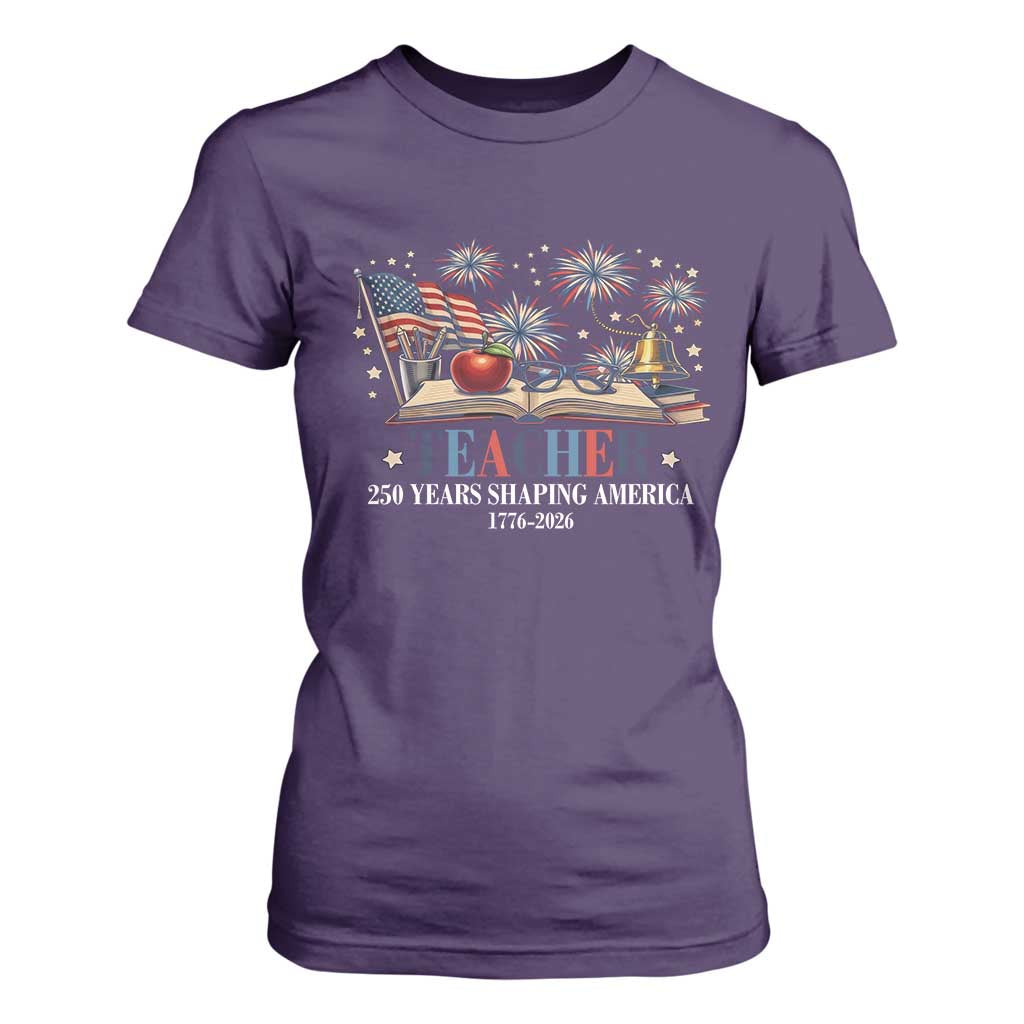 250 Years Shaping America Educator T Shirt For Women America 250th Anniversary TS12 Purple Print Your Wear