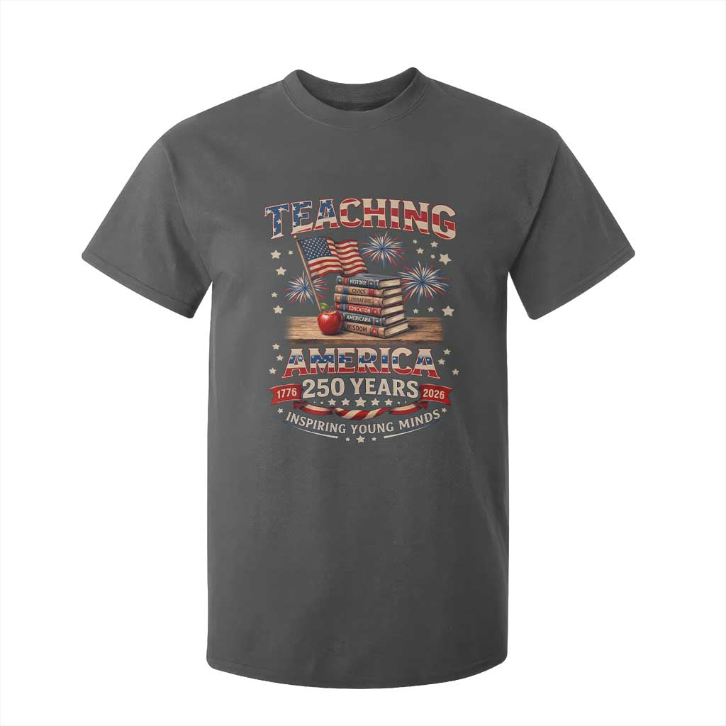 American Teacher Gift T Shirt For Kid Inspiring Young Minds 250th Anniversary TS12 Dark Heather Print Your Wear