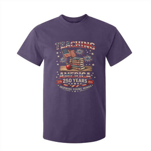 American Teacher Gift T Shirt For Kid Inspiring Young Minds 250th Anniversary TS12 Purple Print Your Wear