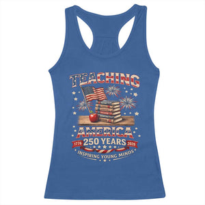 American Teacher Gift Racerback Tank Top Inspiring Young Minds 250th Anniversary TS12 Royal Blue Print Your Wear