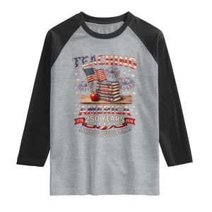 American Teacher Gift Raglan Shirt Inspiring Young Minds 250th Anniversary TS12 Heather Gray Black Print Your Wear