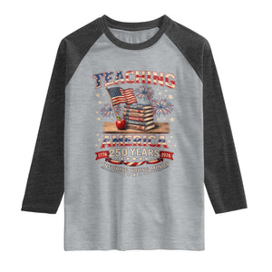 American Teacher Gift Raglan Shirt Inspiring Young Minds 250th Anniversary TS12 Heather Gray Heather Charcoal Print Your Wear