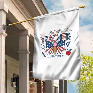 Proud American Teacher 250 Years Garden Flag Patriotic Educator Gift TS12 Print Your Wear