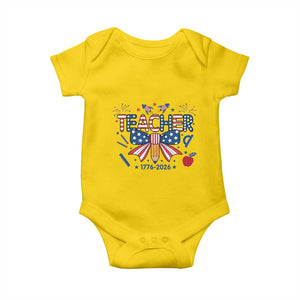 Proud American Teacher 250 Years Baby Onesie Patriotic Educator Gift TS12 Daisy Print Your Wear