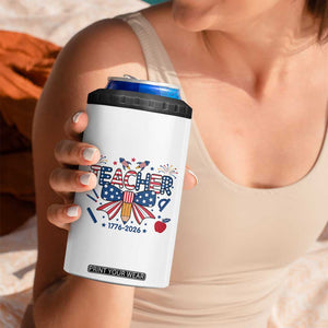 Proud American Teacher 250 Years 4 in 1 Can Cooler Tumbler Patriotic Educator Gift TS12 Print Your Wear